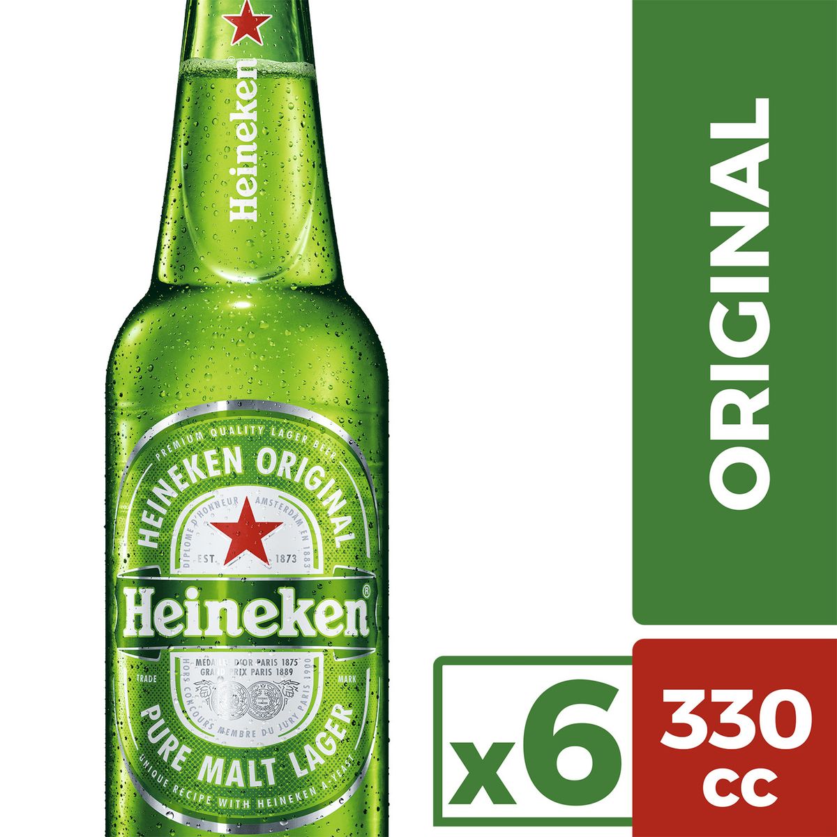 HEINEKEN - CERVE HEI EXT LONG NECK 5G GL 6 X 330 CC