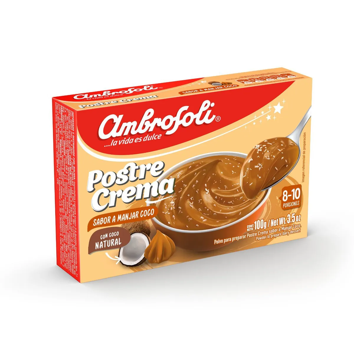 AMBROSOLI - POSTRE CREMA MANJAR COCO 100 GRS