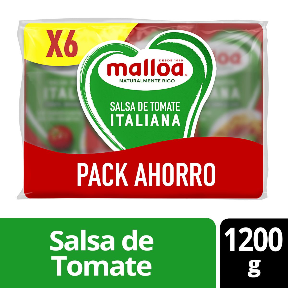 MALLOA - Pack Salsa de Tomate Italiana Malloa 6 x 200 g