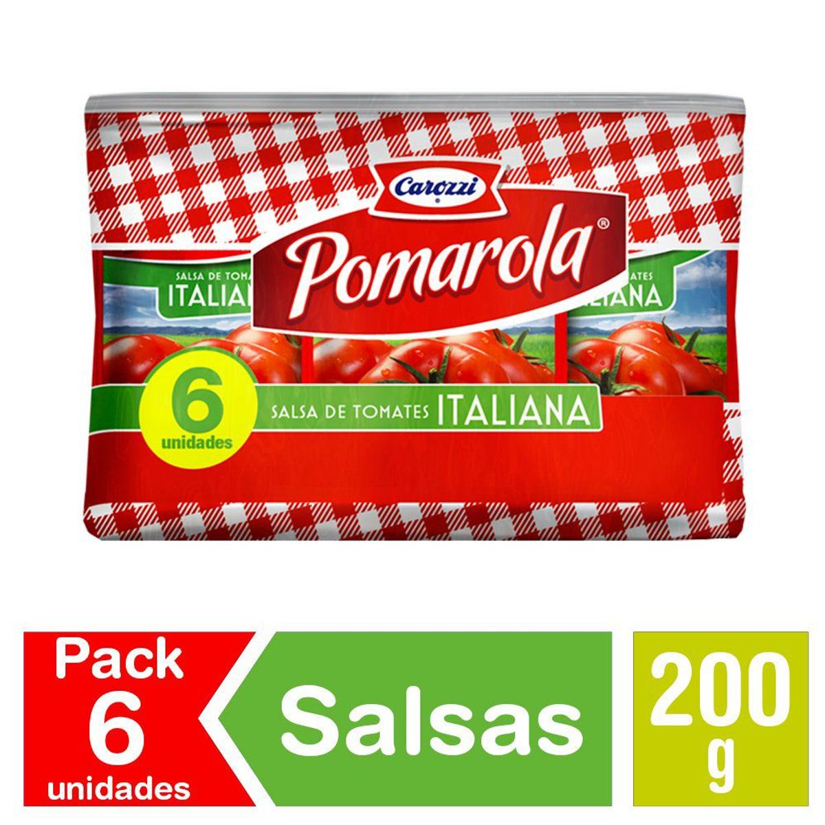POMAROLA - Pack Salsa de Tomate Pomarola Carozzi 6 x 200 g