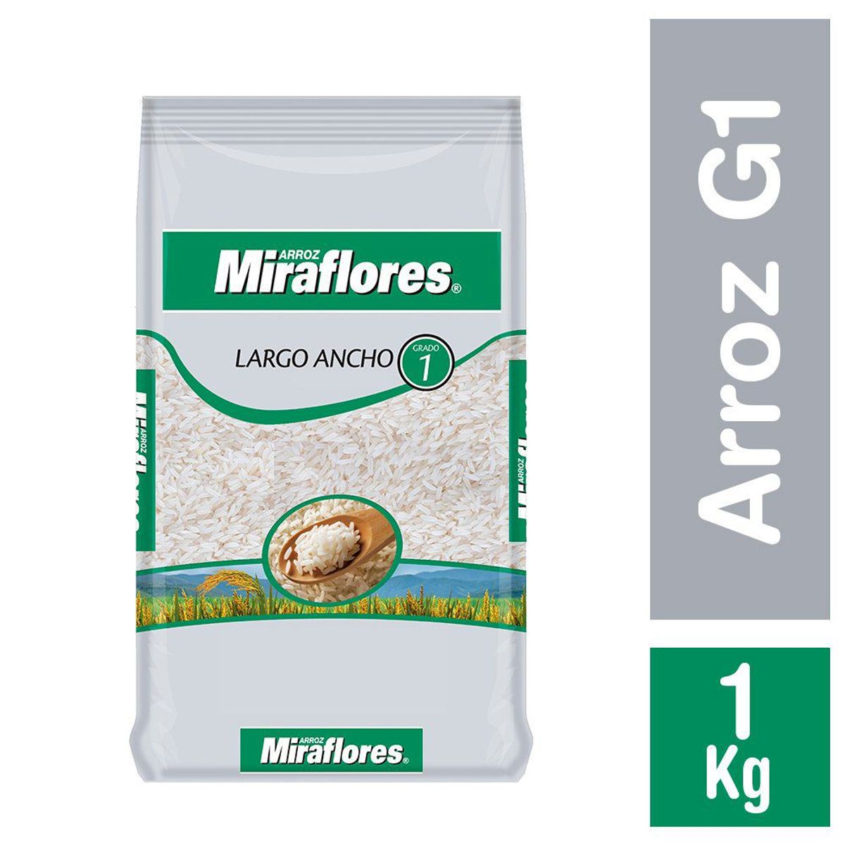 MIRAFLORES - Arroz Miraflores G1 Grano Largo Ancho 1 Kg