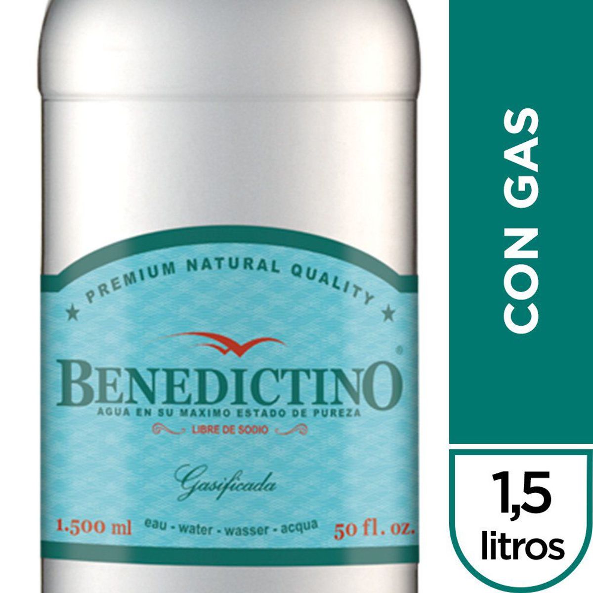 BENEDICTINO - Agua Purificada Con Gas Benedictino 1.5 L