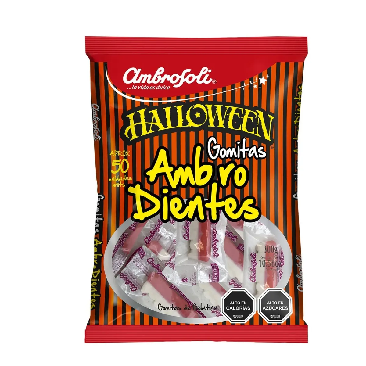 AMBROSOLI - GOMITA DIENTES HALLOWEEN 300 G. 312757