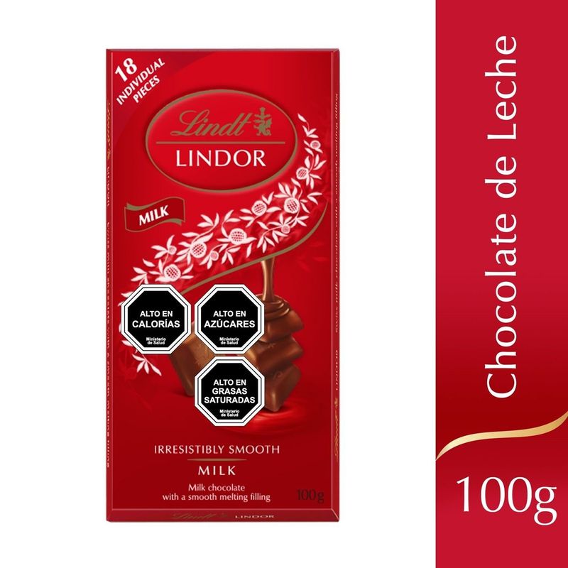 LINDT - Chocolate en Barra Leche Lindor Lindt 100 g