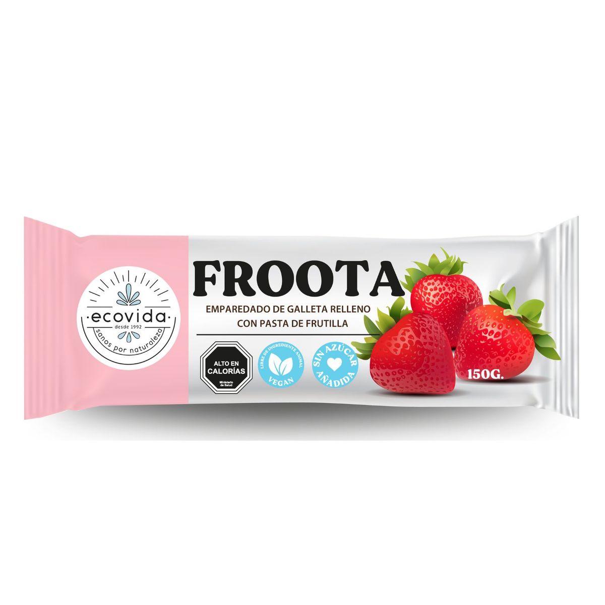 ECOVIDA - Galleta Emparedado Relleno Frutilla Sin Azúcar Ecovida 150 g