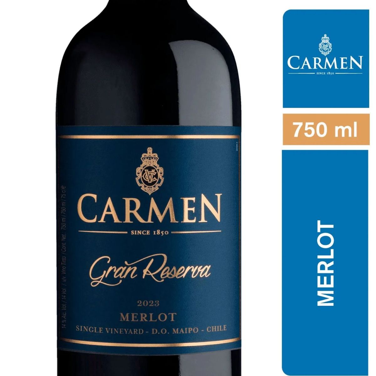 CARMEN - Vino Tinto Merlot Gran Reserva Carmen 13.5° 750 ml