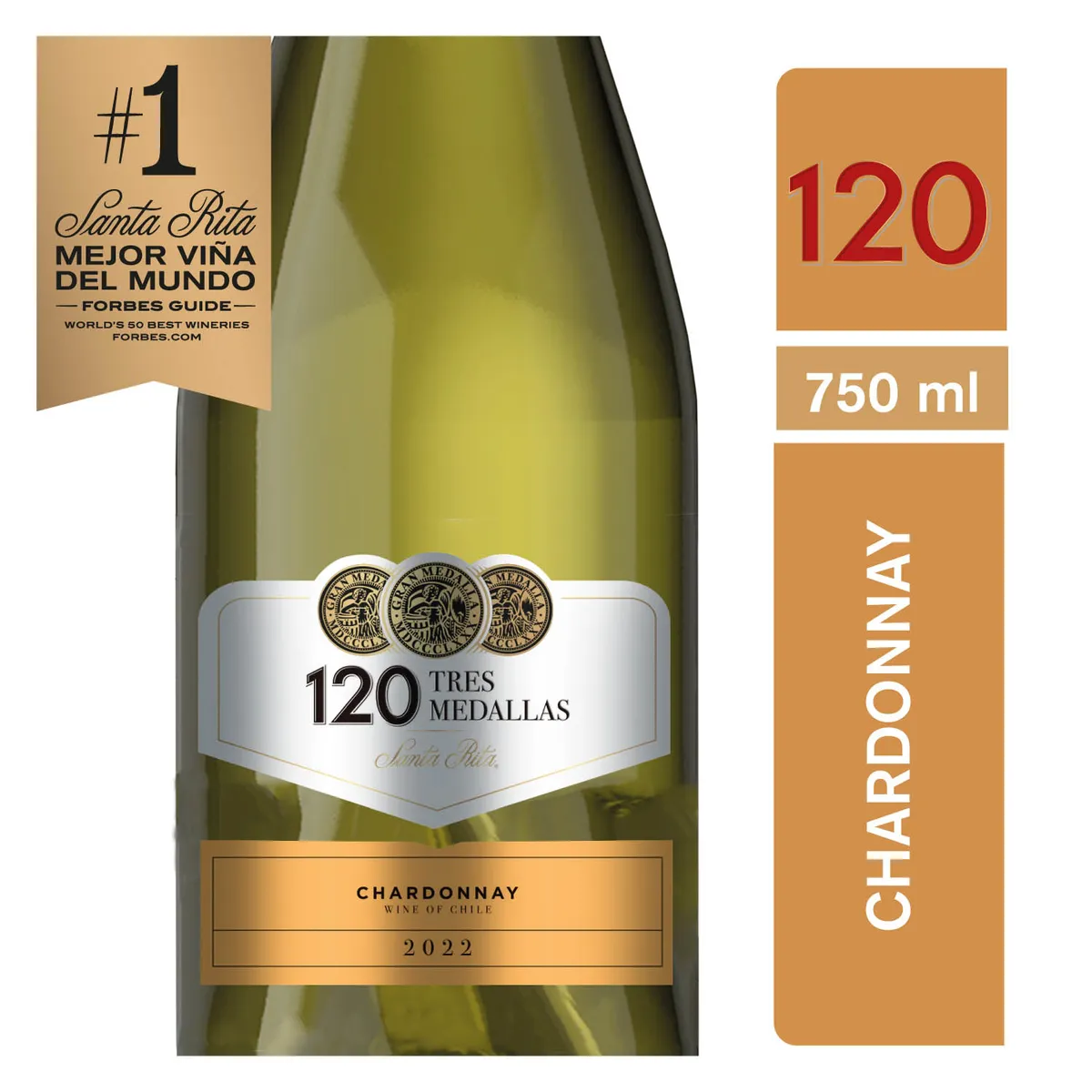 3 MEDALLAS - Vino Blanco Chardonnay Varietal