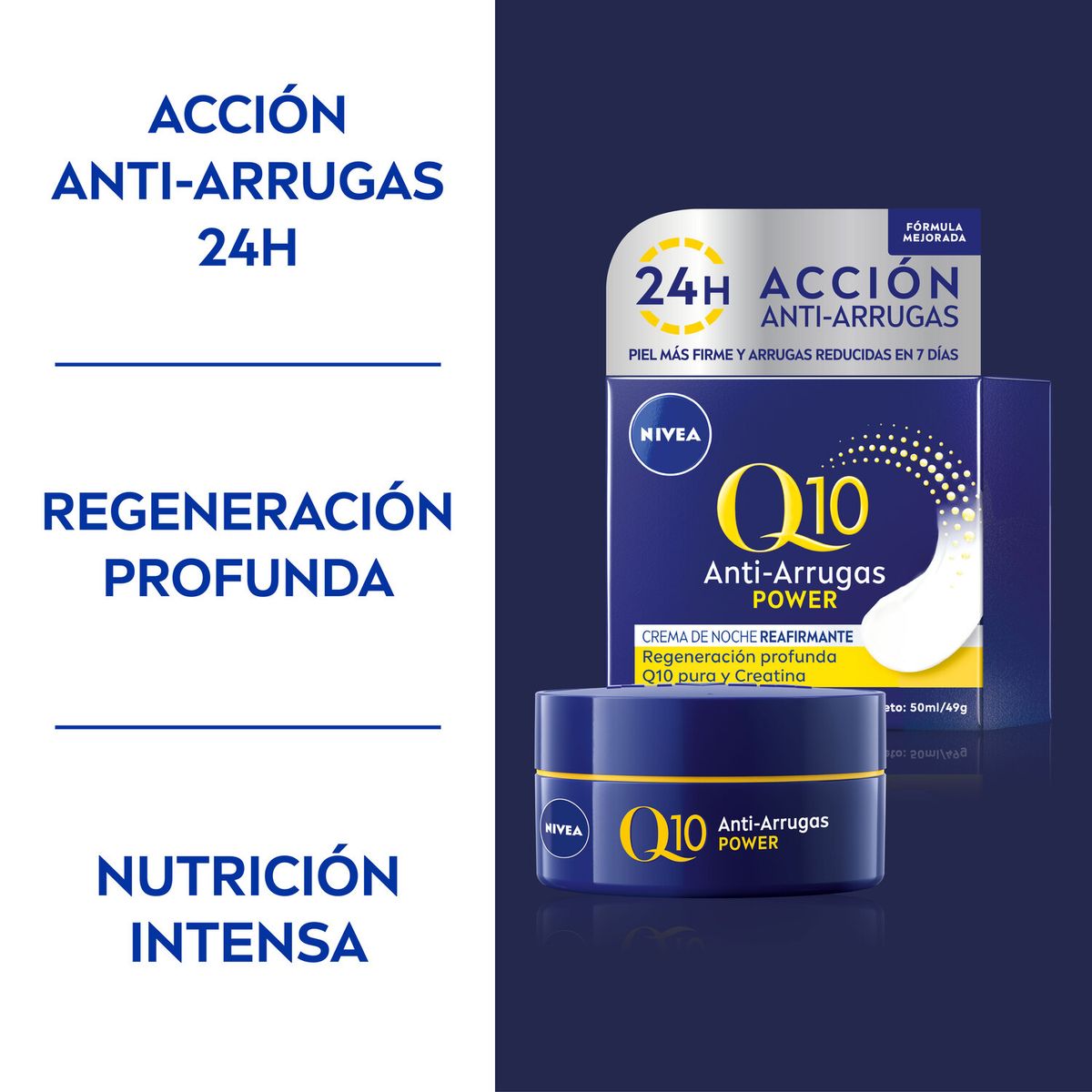 NIVEA - Crema Facial Antiarrugas Noche Q10 Power