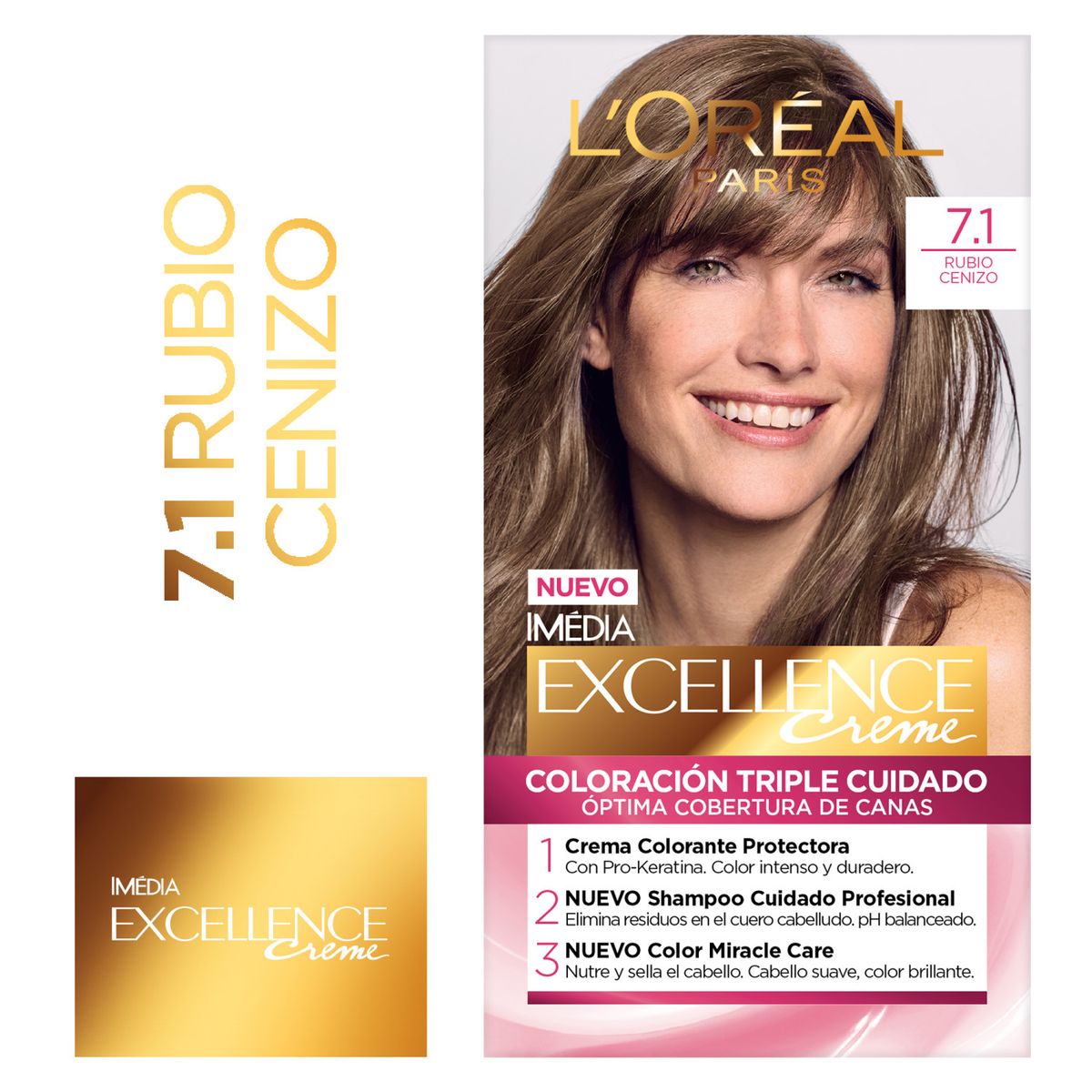 EXCELLENCE - Tintura Tono N° 7.1 Rubio Ceniza