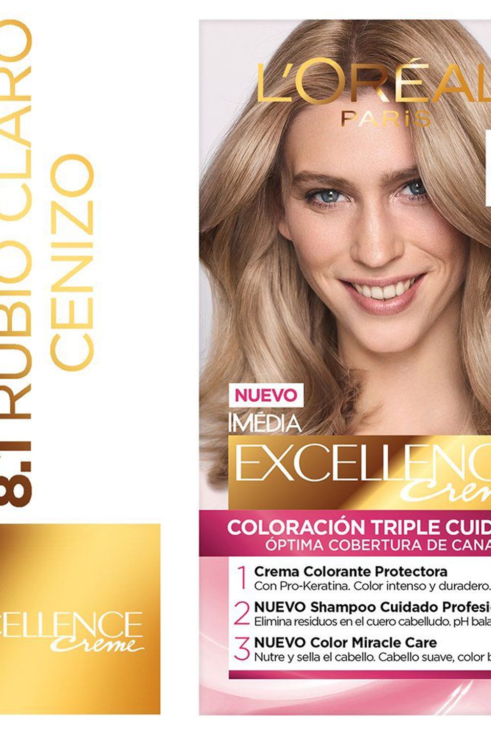 EXCELLENCE - Tintura Tono N° 8.1 Rubio Claro Ceniza