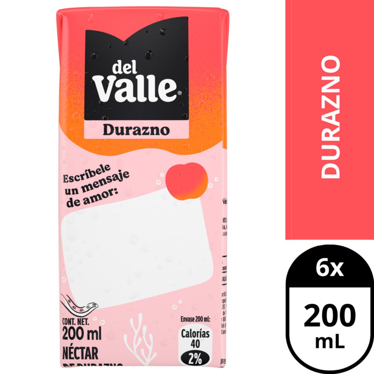 DEL VALLE - Pack Néctar de Durazno Del Valle 6 x 200 ml