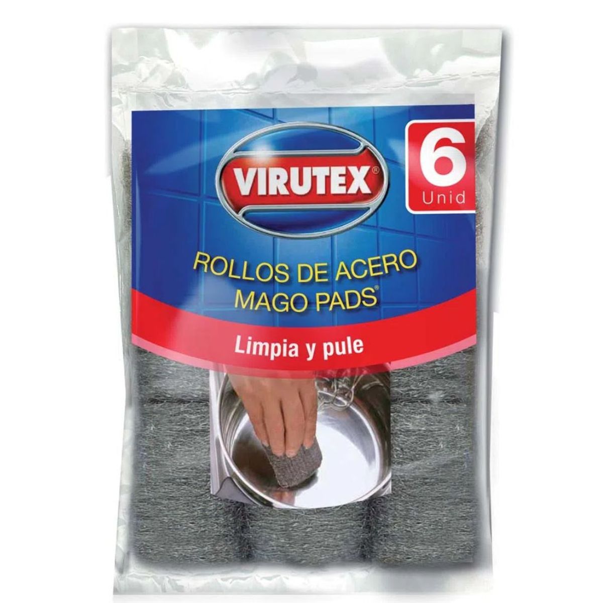 VIRUTEX - Rollos de Acero para Limpieza Mago Pads Virutex 6 Un