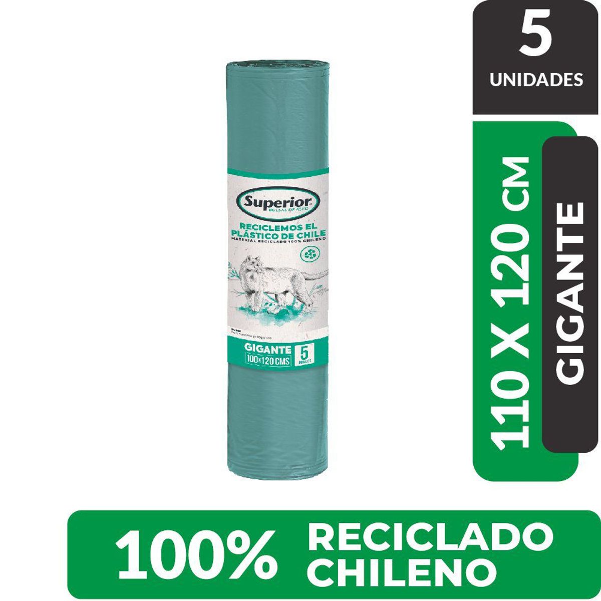 SUPERIOR - Bolsa de Basura Grande Superior 110 x 120 cms- 5 Un