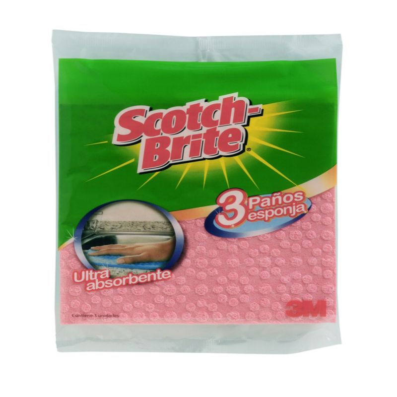 SCOTCH BRITE - Paño Celulosa Ultra Absorbente Scotch Brite 3 Un