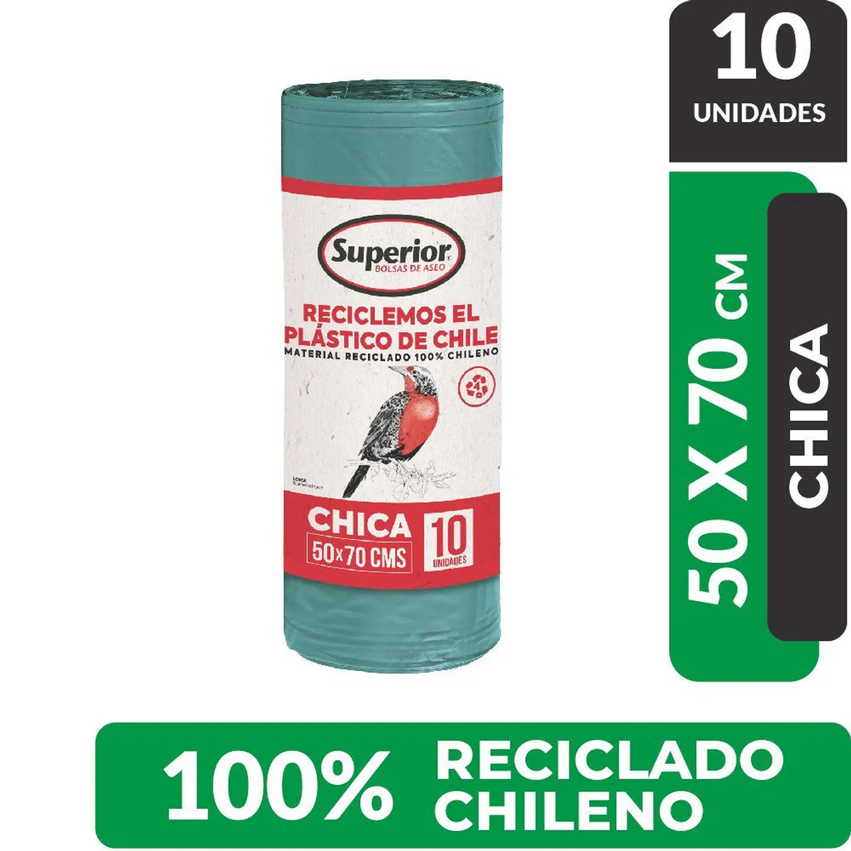 SUPERIOR - Bolsa de Basura Superior Chica 50 x 70 cms