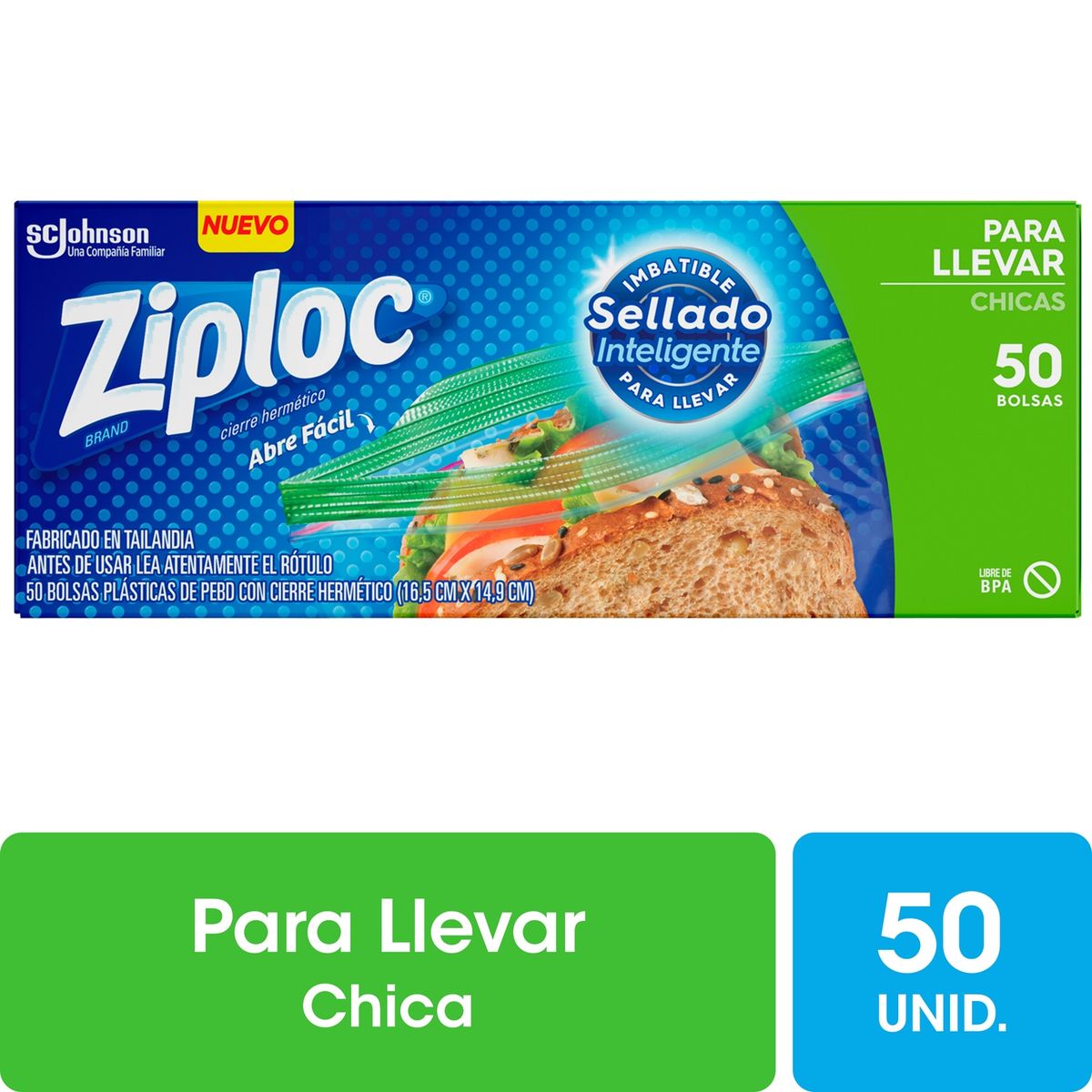 ZIPLOC - Bolsas Chicas Ziploc para Llevar 50 Un