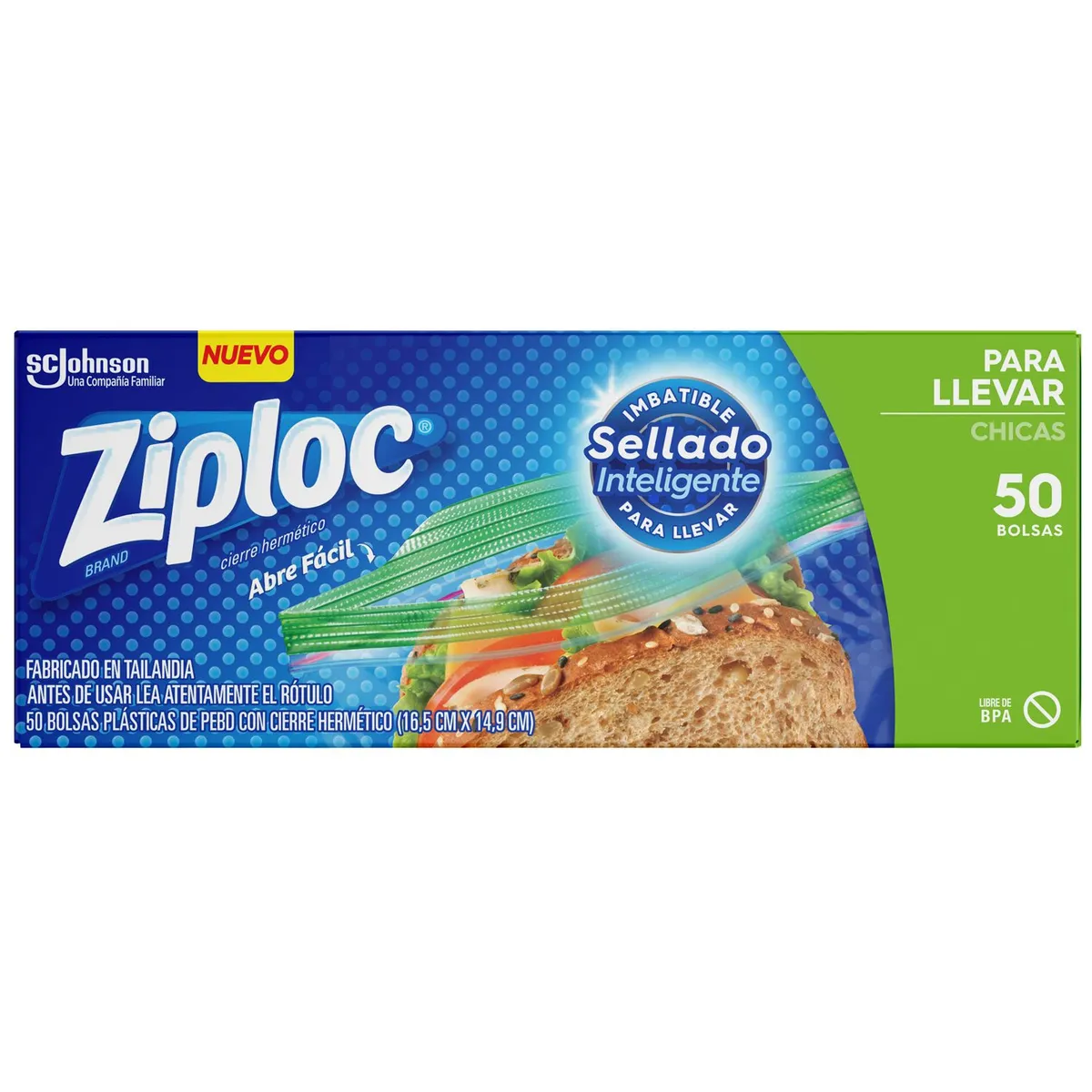 ZIPLOC - Bolsas Chicas Ziploc para Llevar 50 Un