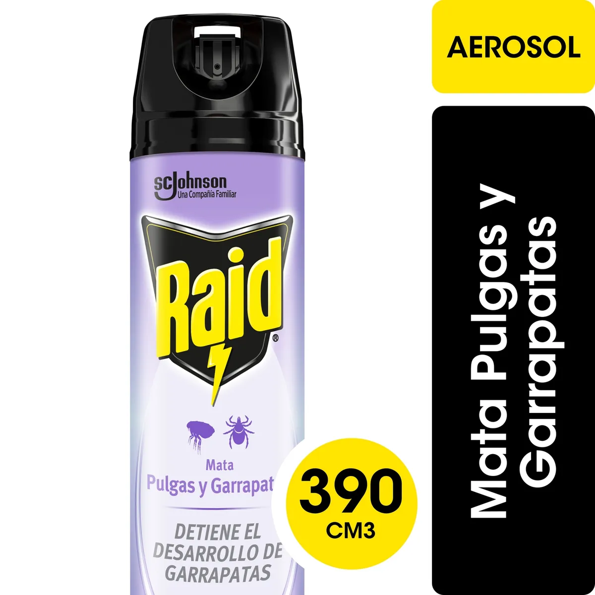 RAID - Insecticida Aerosol Mata Pulgas/Garrapatas