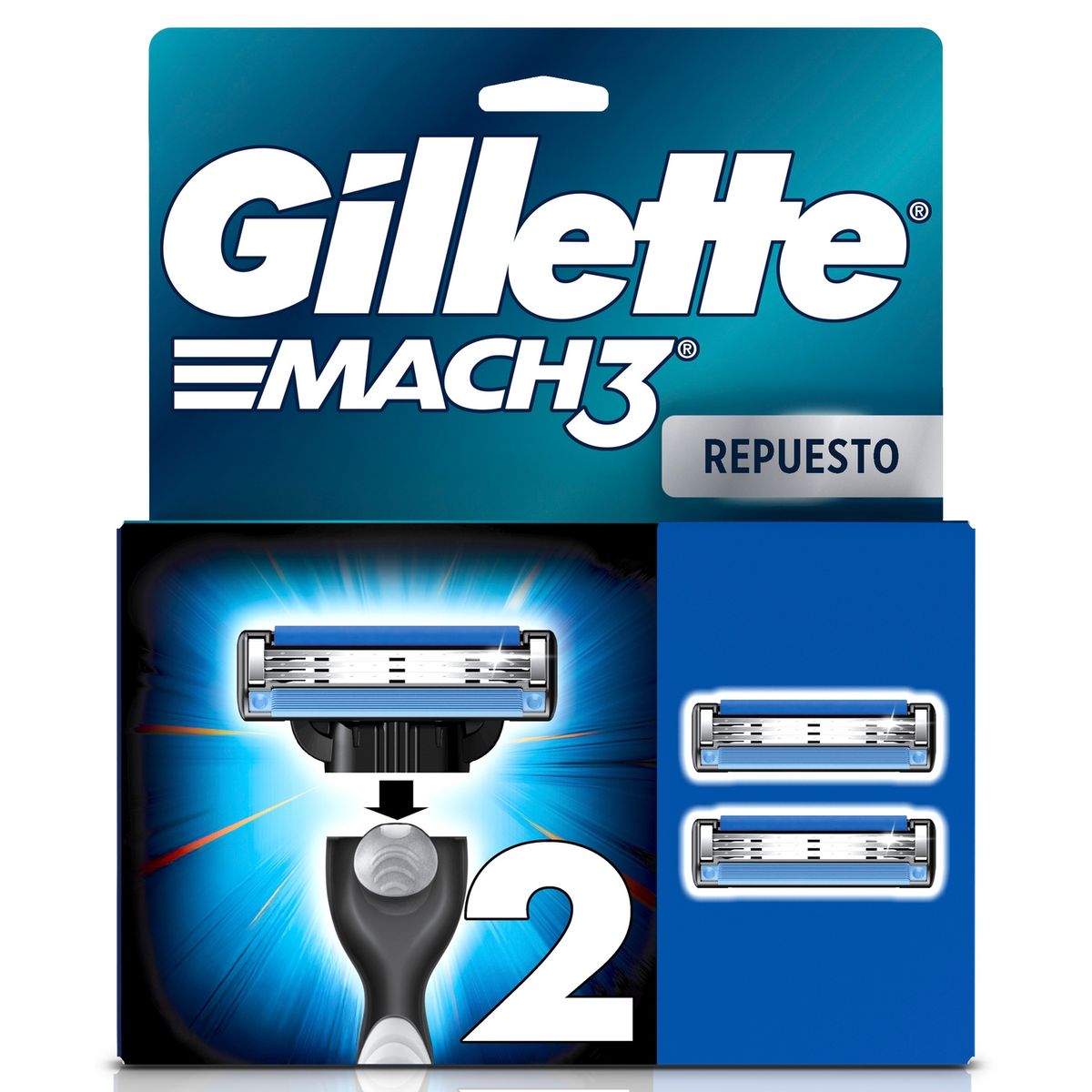 GILLETTE - Repuesto Máquina Afeitar Gillette Mach3 2 un
