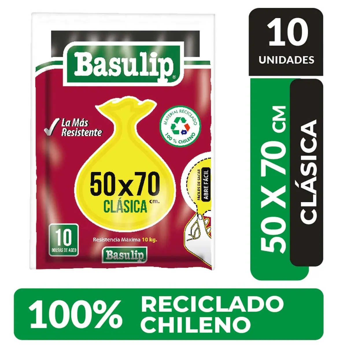 BASULIP - Bolsa de Basura Basulip Pequeña 50 x 70 cm