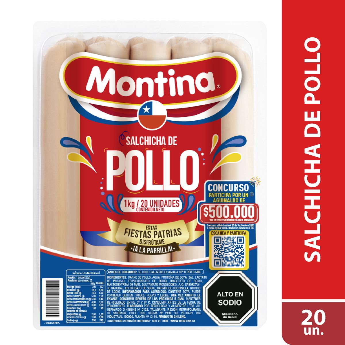 MONTINA - Salchicha de Pollo Montina 20 Un