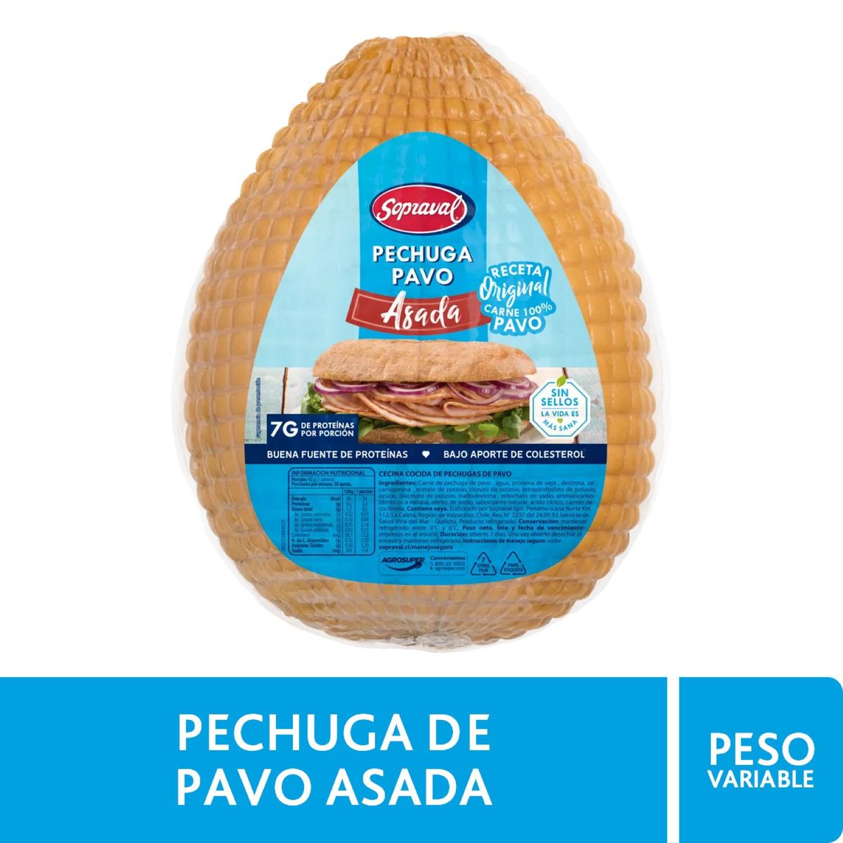 SOPRAVAL - Pechuga Pavo Asada Sopraval a Granel