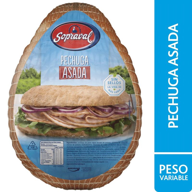 SOPRAVAL - Pechuga Pavo Asada Sopraval a Granel