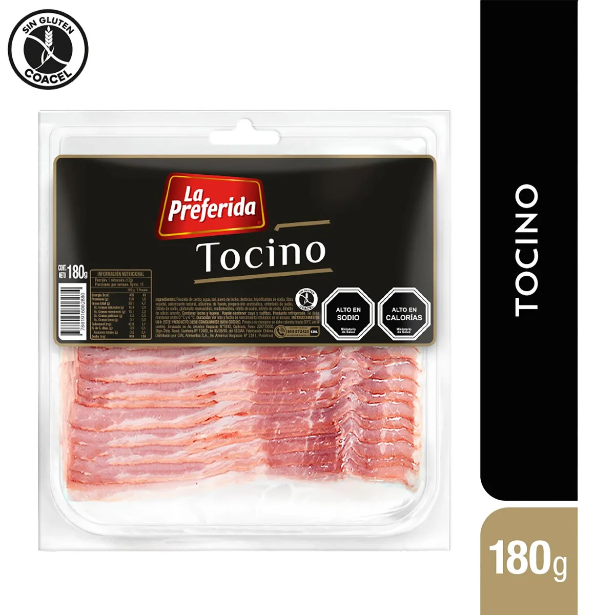 LA PREFERIDA - Tocino Laminado al Vacío La Preferida 180 g