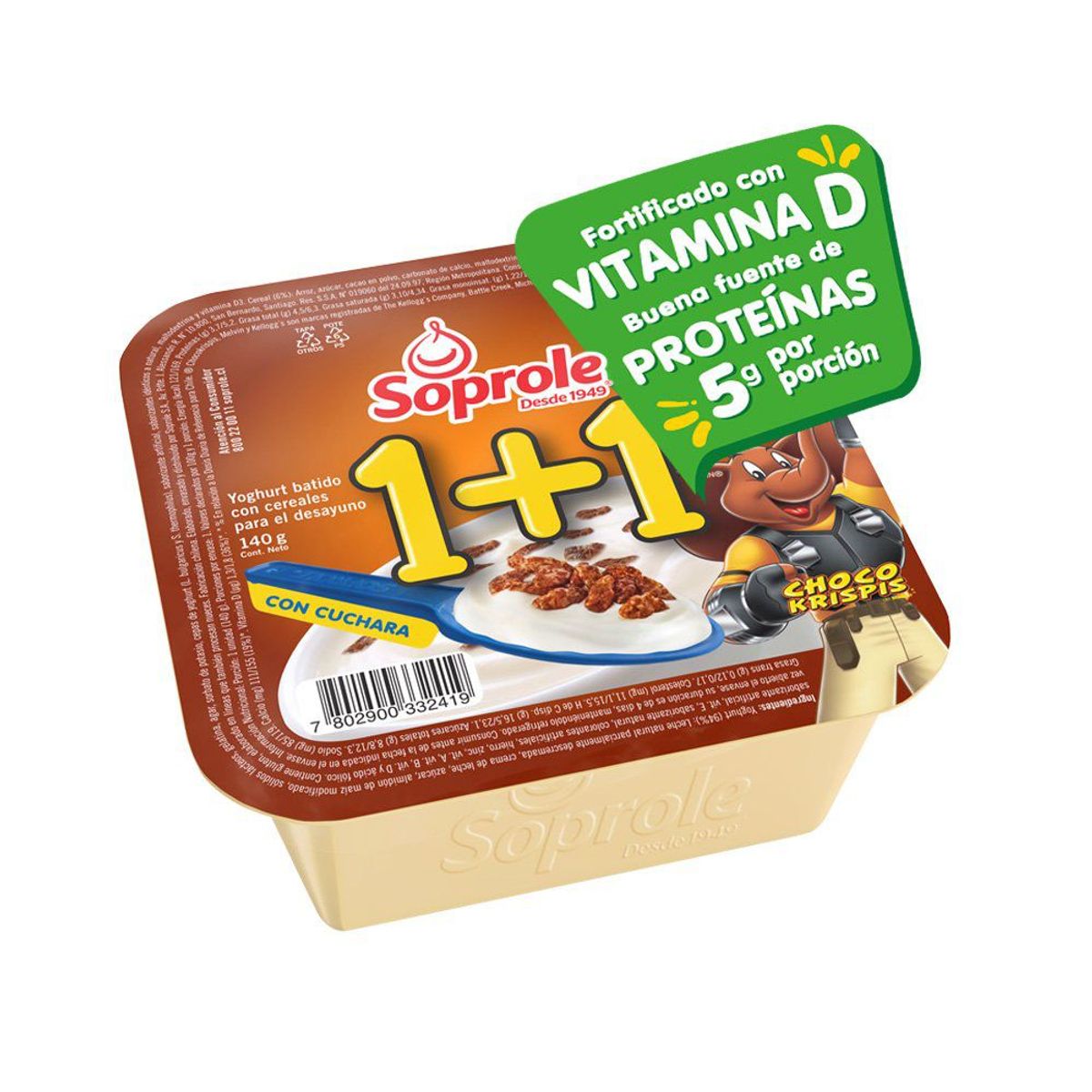 SOPROLE - Yoghurt 1+1 con Cereal Choco Krispis