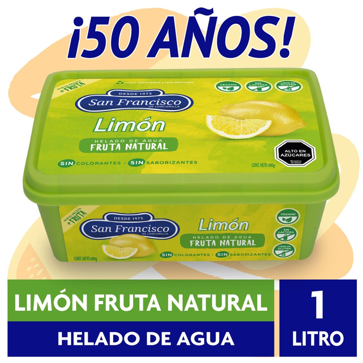 SAN FRANCISCO - HELADO LIMON AGUA 1 LT.
