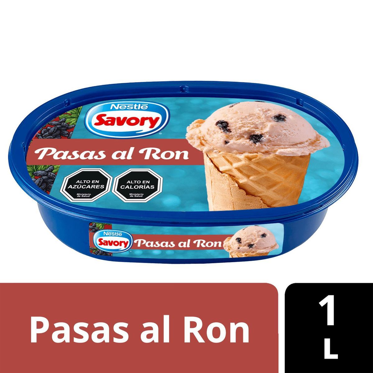 SAVORY - Helado de Leche Sabor Pasas al Ron Cassata Savory 1 L