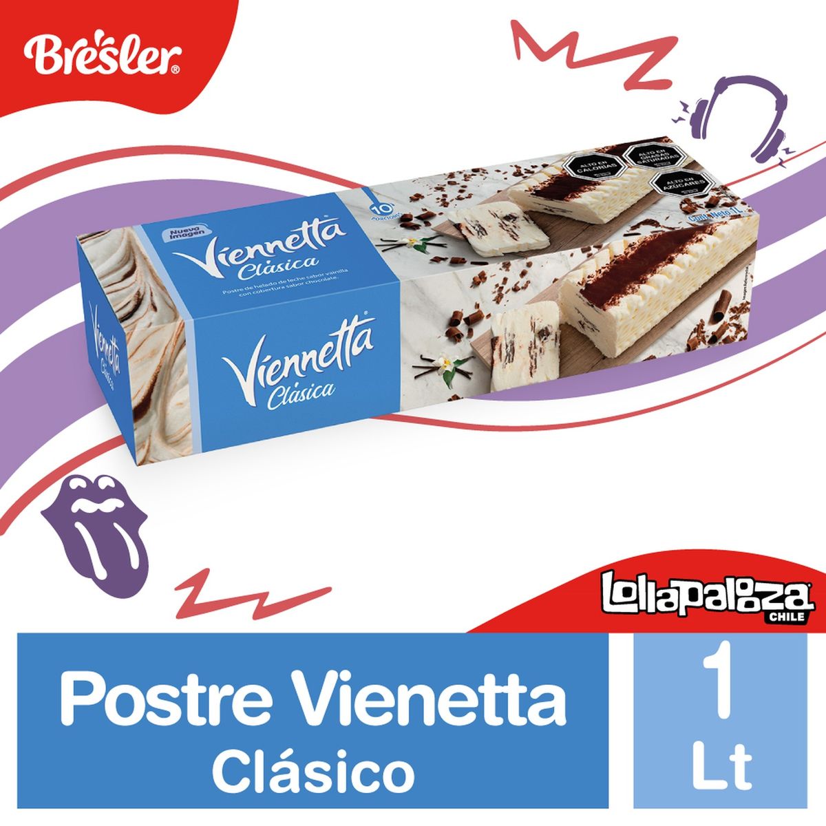BRESLER - POSTRE HELADO VIENNETTA CLASICA 1 LT.