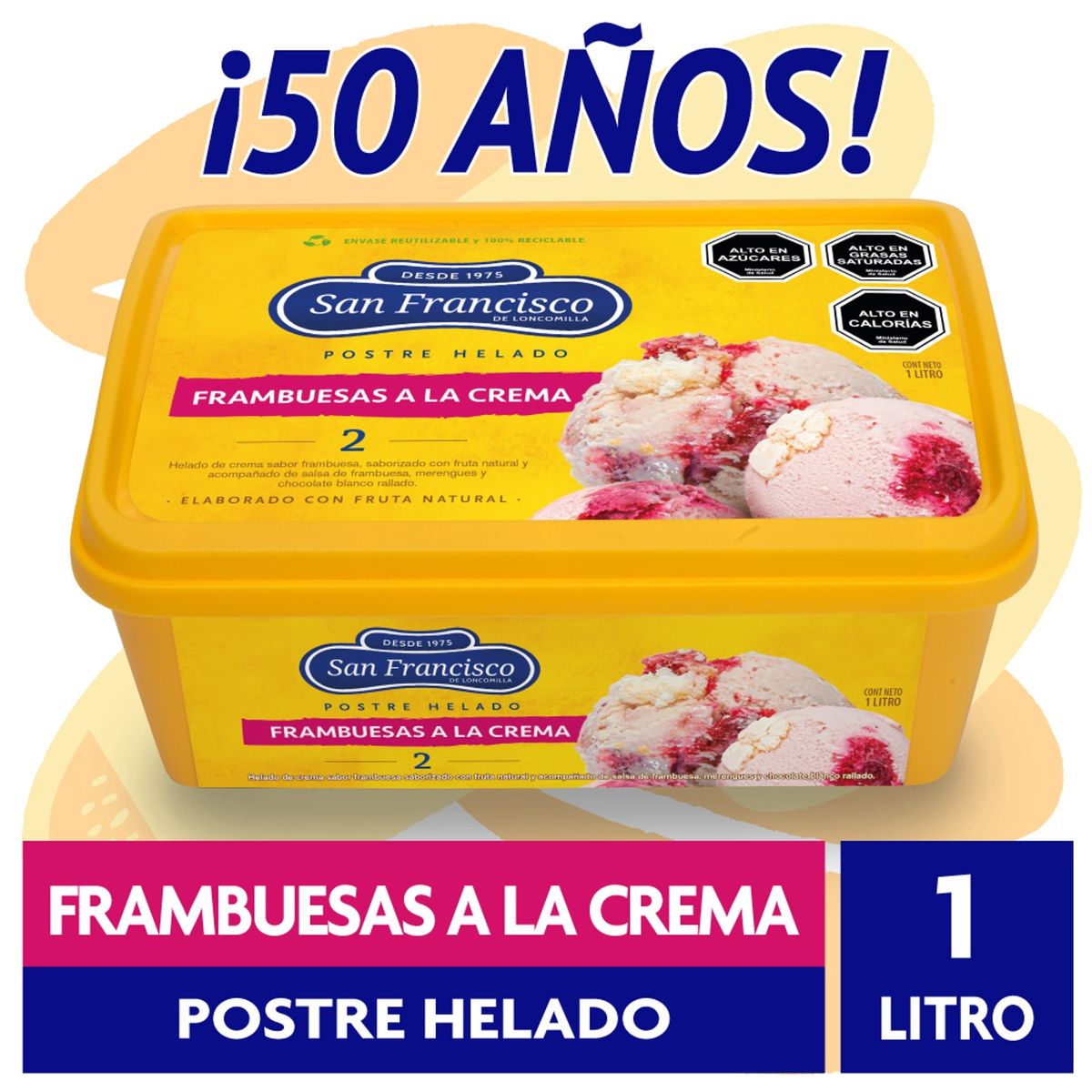 SAN FRANCISCO - HELADO FRAMBUESA CREMA 1 LT..