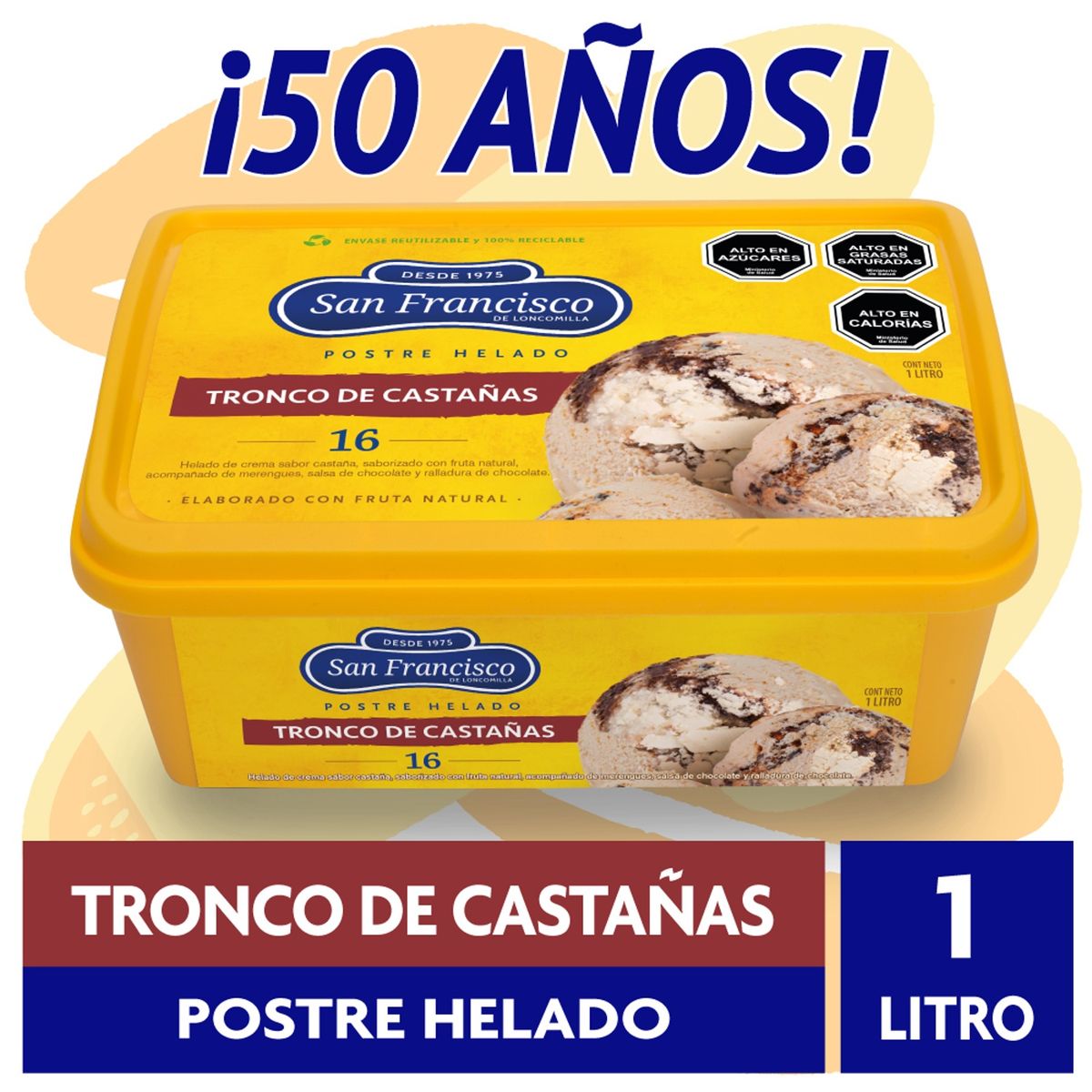SAN FRANCISCO - HELADO TRONCO CASTANA 1 LT..
