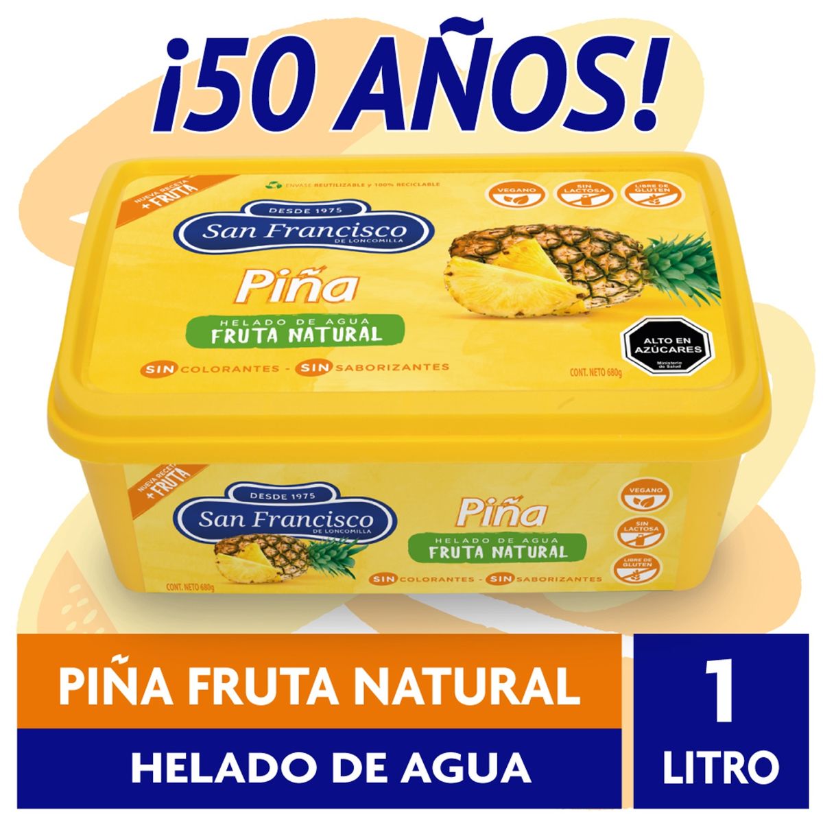 SAN FRANCISCO - HELADO PINA AGUA 1 LT.