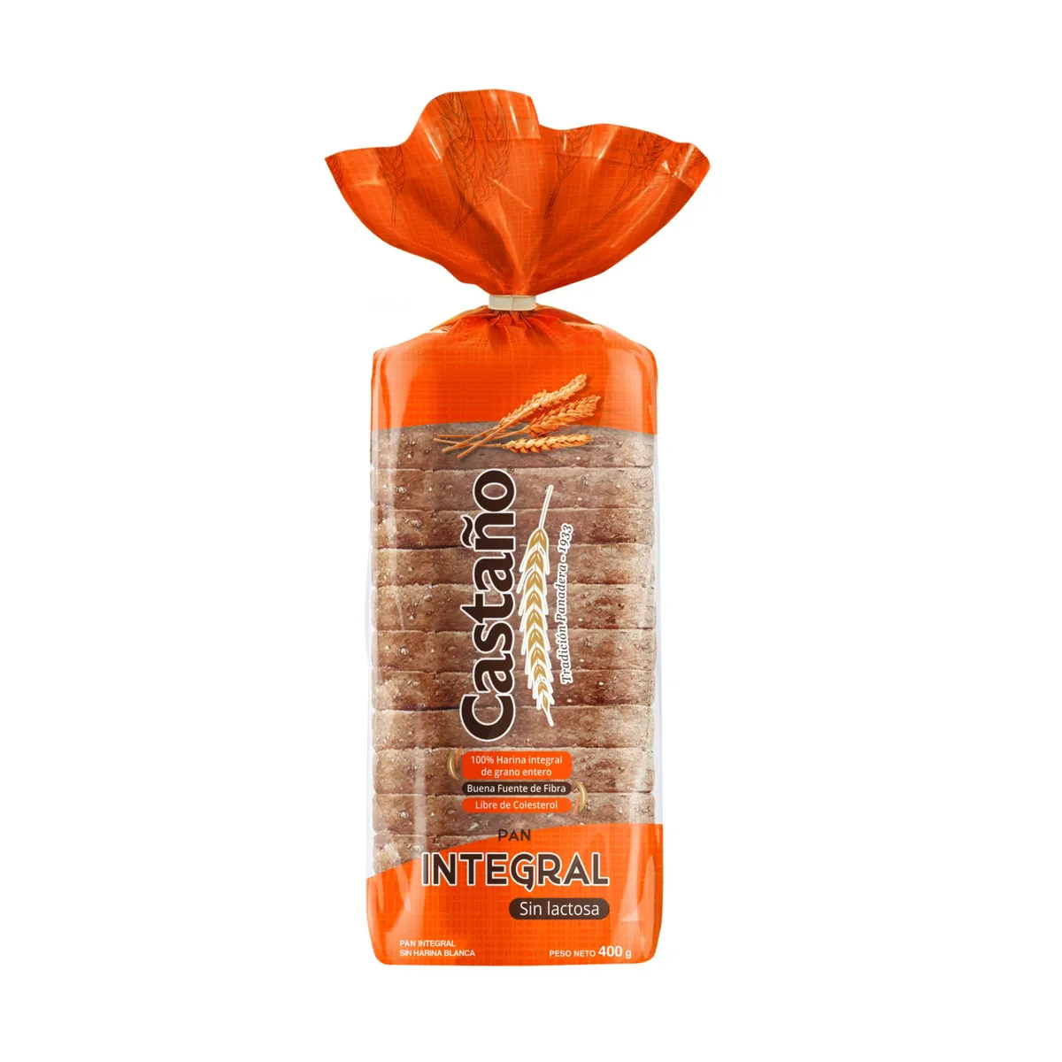 CASTAÑO - Pan de Molde Integral Castaño 400 g