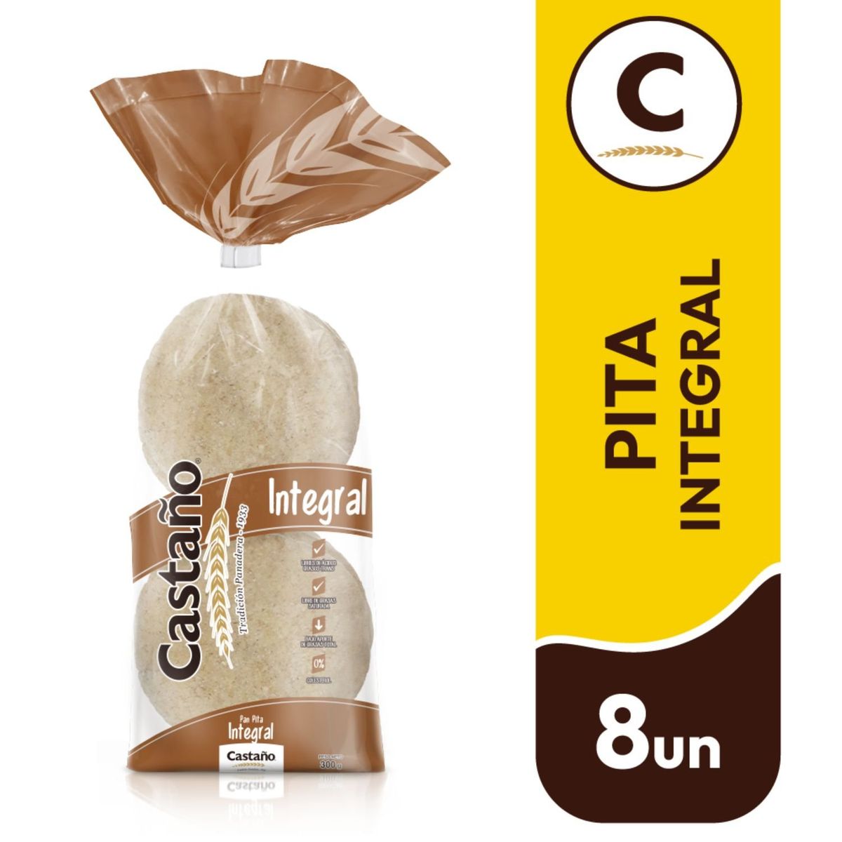CASTAÑO - Pan Pita Integral
