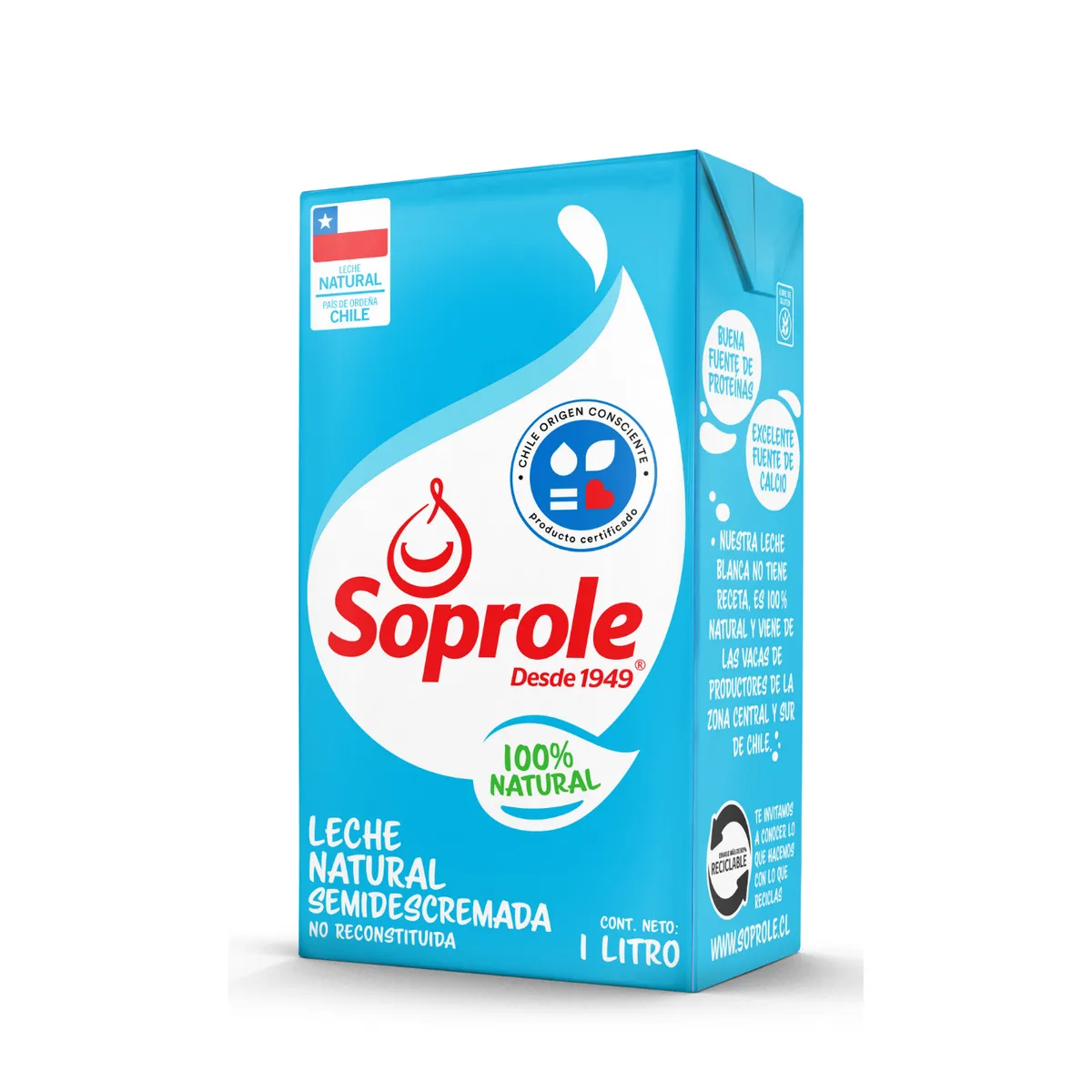 SOPROLE - Leche Semidescremada Natural