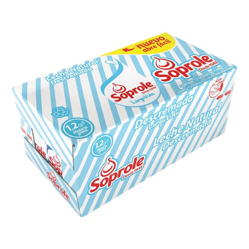 SOPROLE - Pack Leche Descremada Soprole 12 x 1 L