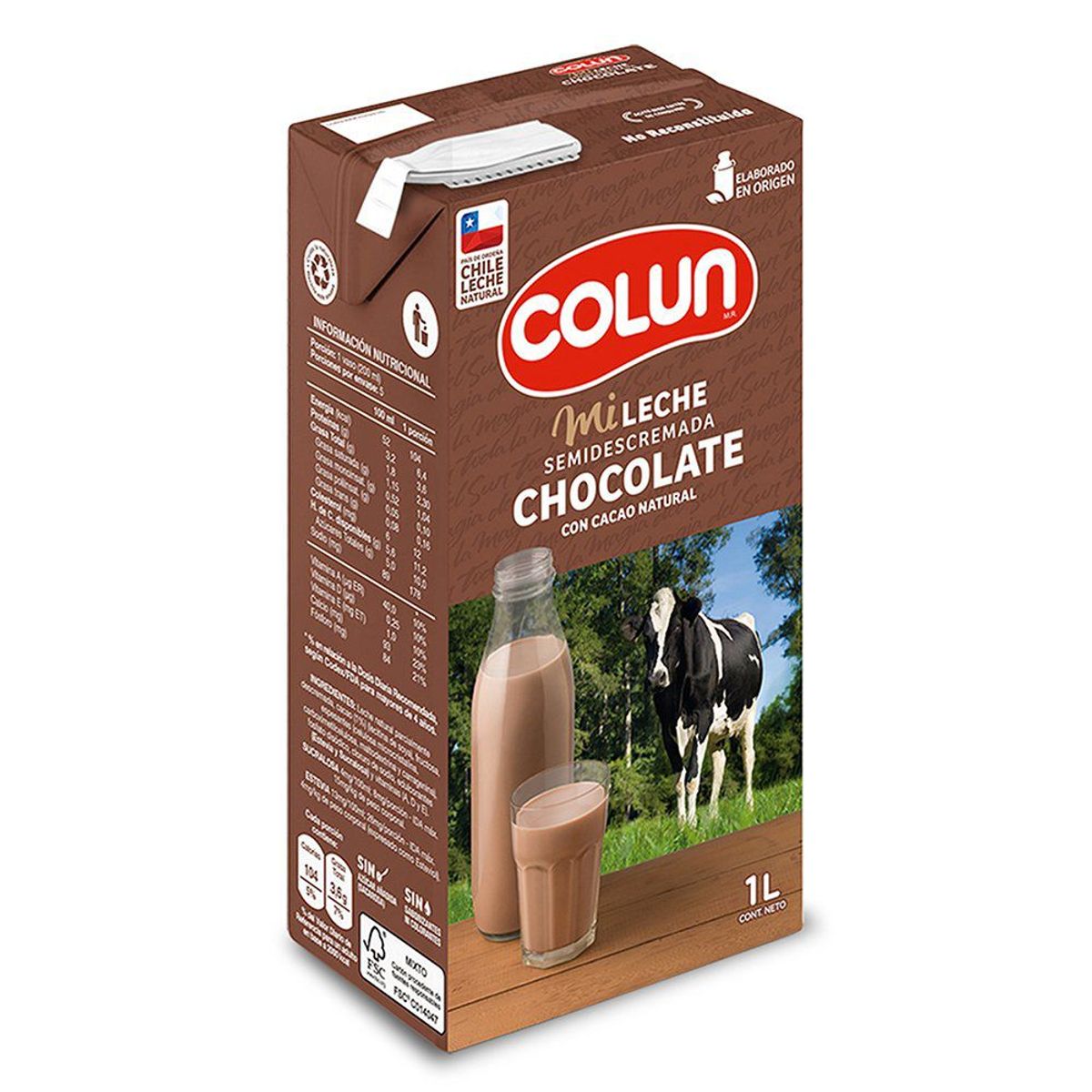 COLUN - Leche Semidescremada Sabor Chocolate