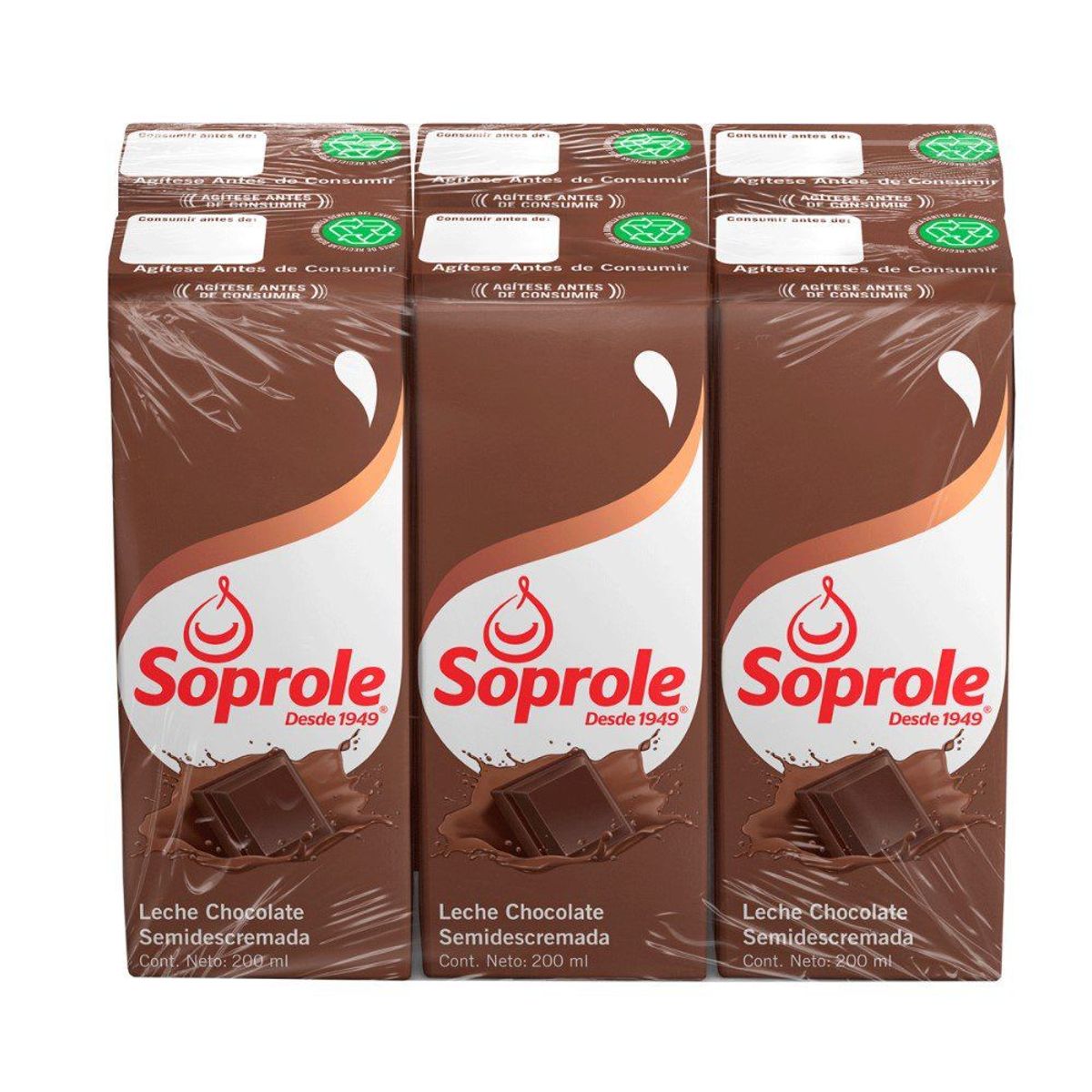 SOPROLE - Pack Leche Semidescremada Sabor Chocolate