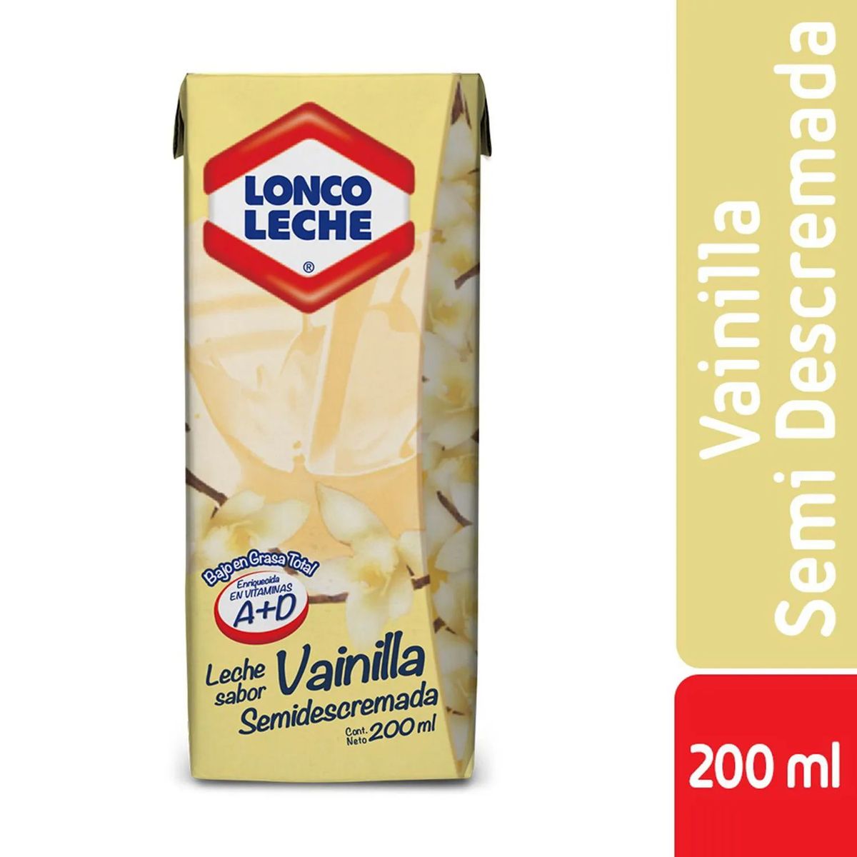 LONCOLECHE - Leche Semidescremada Sabor Vainilla
