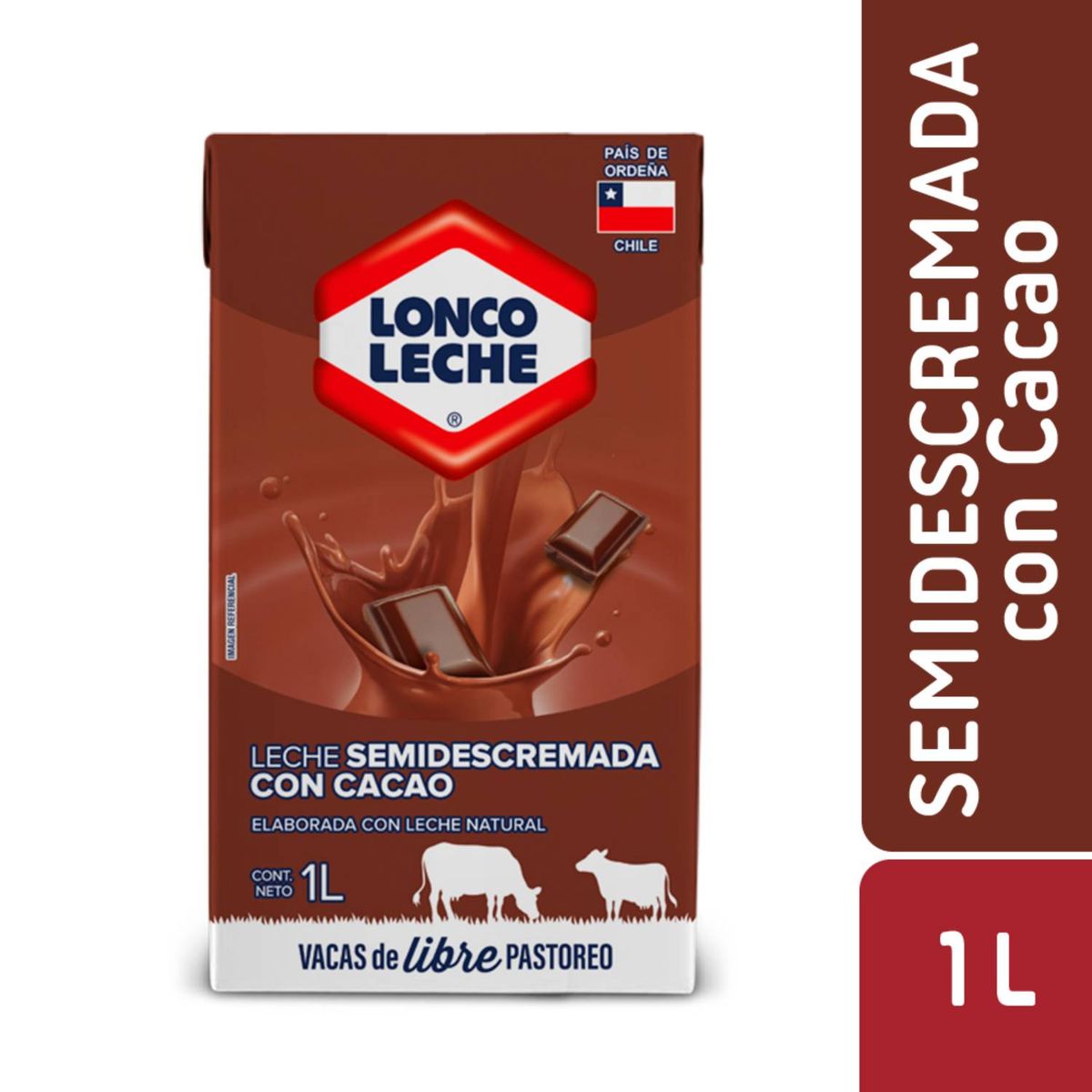 LONCOLECHE - Leche Semidescremada Sabor Chocolate