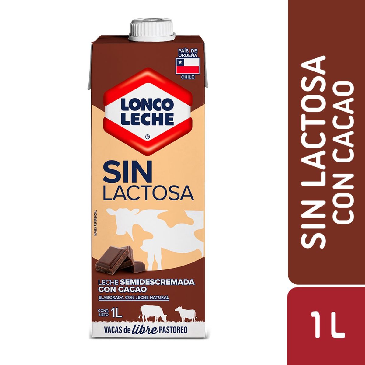 LONCOLECHE - Leche Semidescremada Sin Lactosa Sabor Chocolate