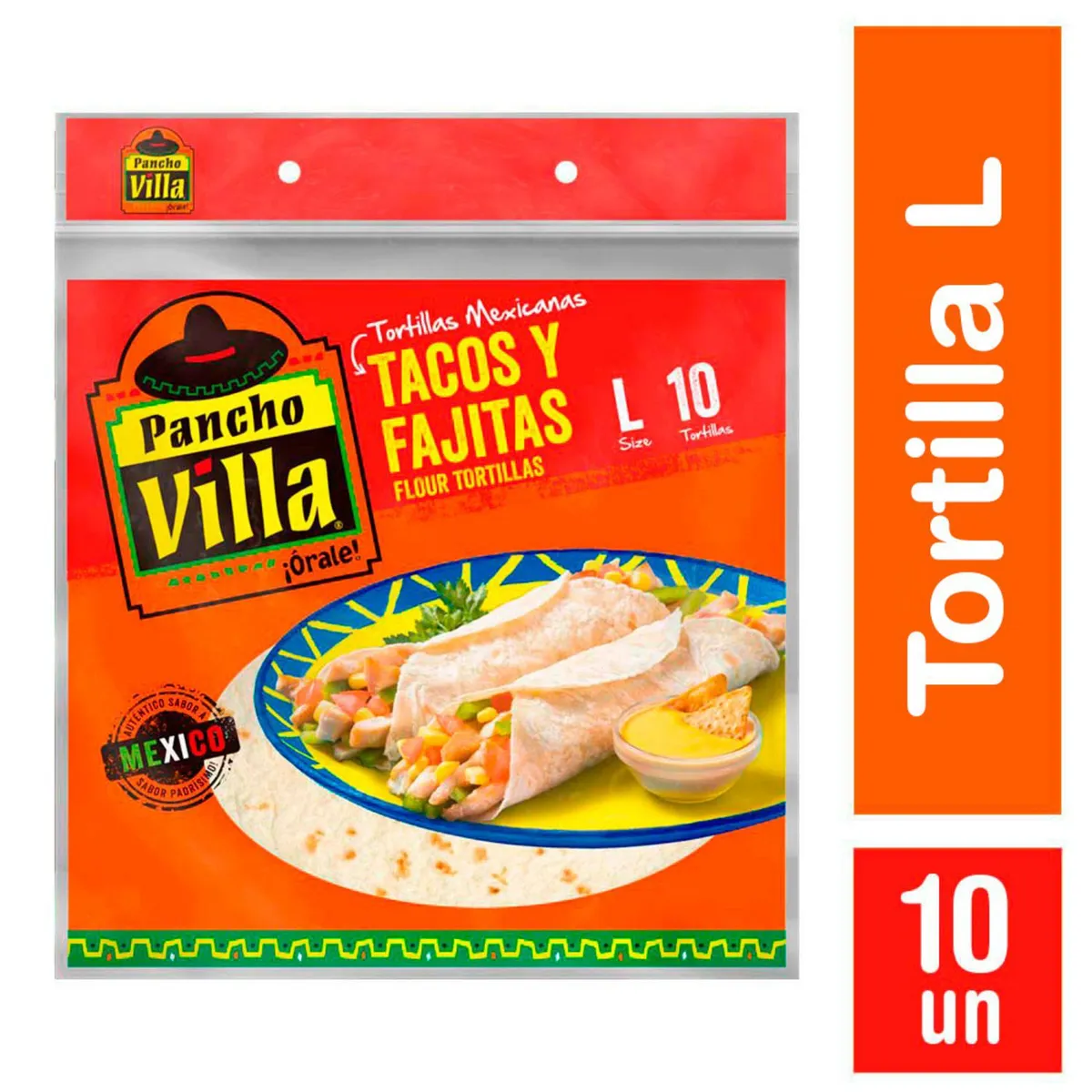 PANCHO VILLA - Tortillas Tacos y Fajitas Tamaño L Pancho Villa 10 Un 280 g