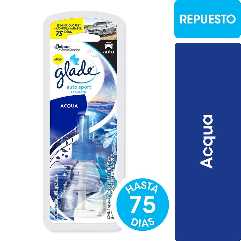 GLADE - Repuesto Aromatizante Glade Autosport Aqua 7 ml