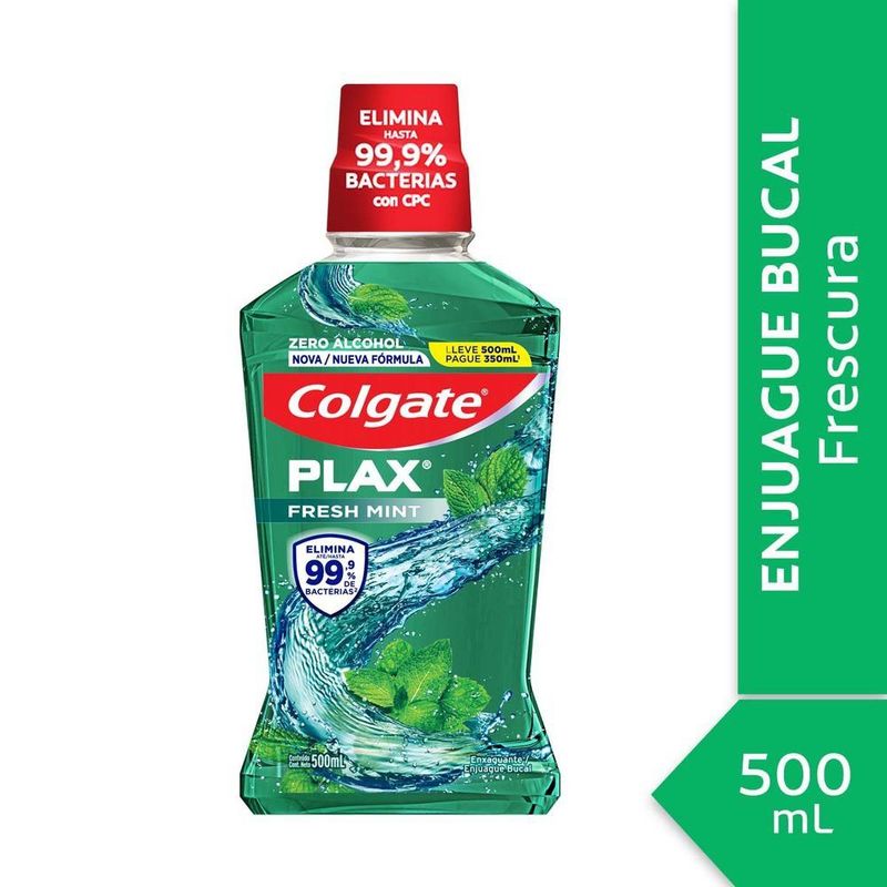 PLAX - Enjuague Bucal Colgate Plax Fresh Mint 500 ml