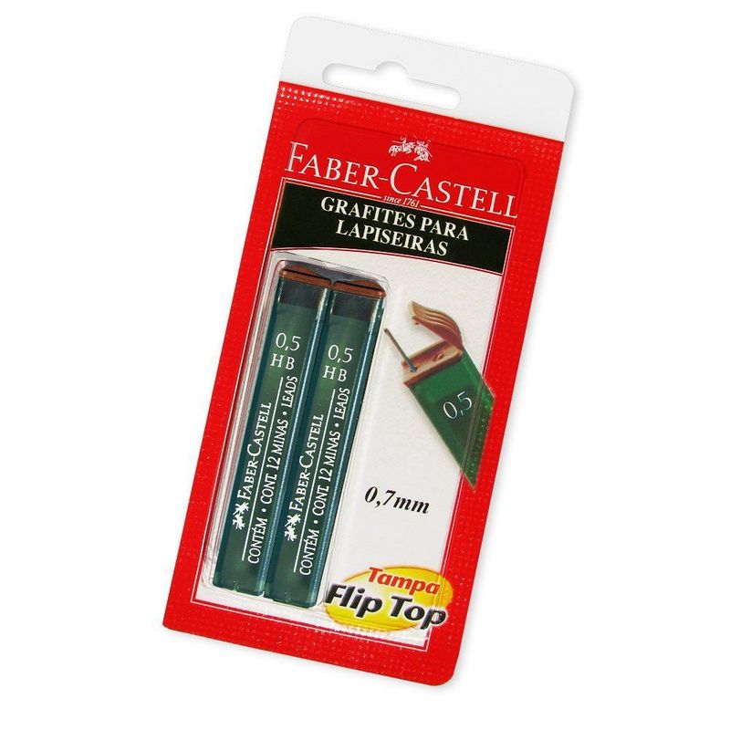 FABER CASTELL - BLISTER 2 TUBOS MINAS 0.5 HB