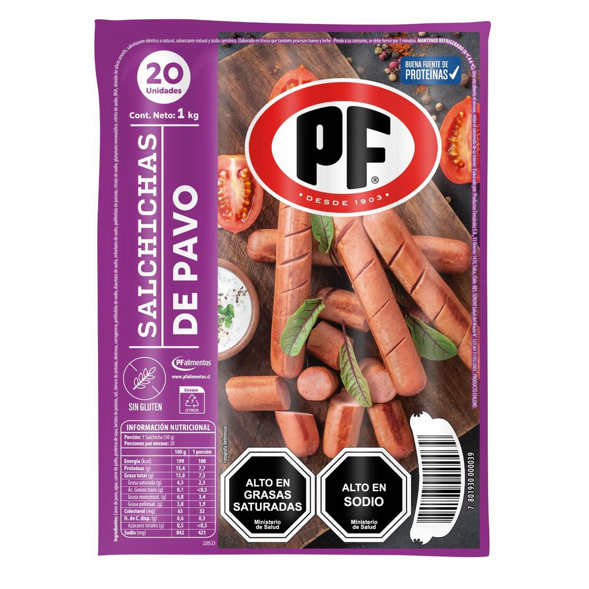 PF - Salchicha de Pavo PF 20 Un