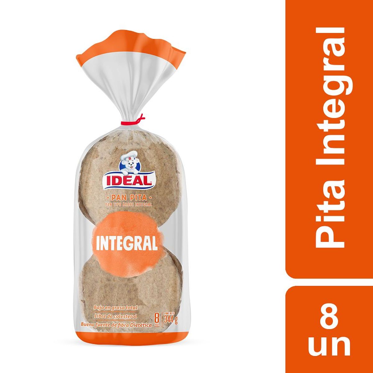 IDEAL - Pan Pita Integral Ideal 8 Un